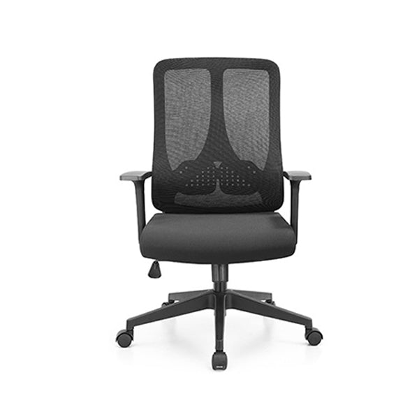 Fixed Arms Office Chair Microfiber Desk High Back Chair Breathable AirGrid Lumbar Support