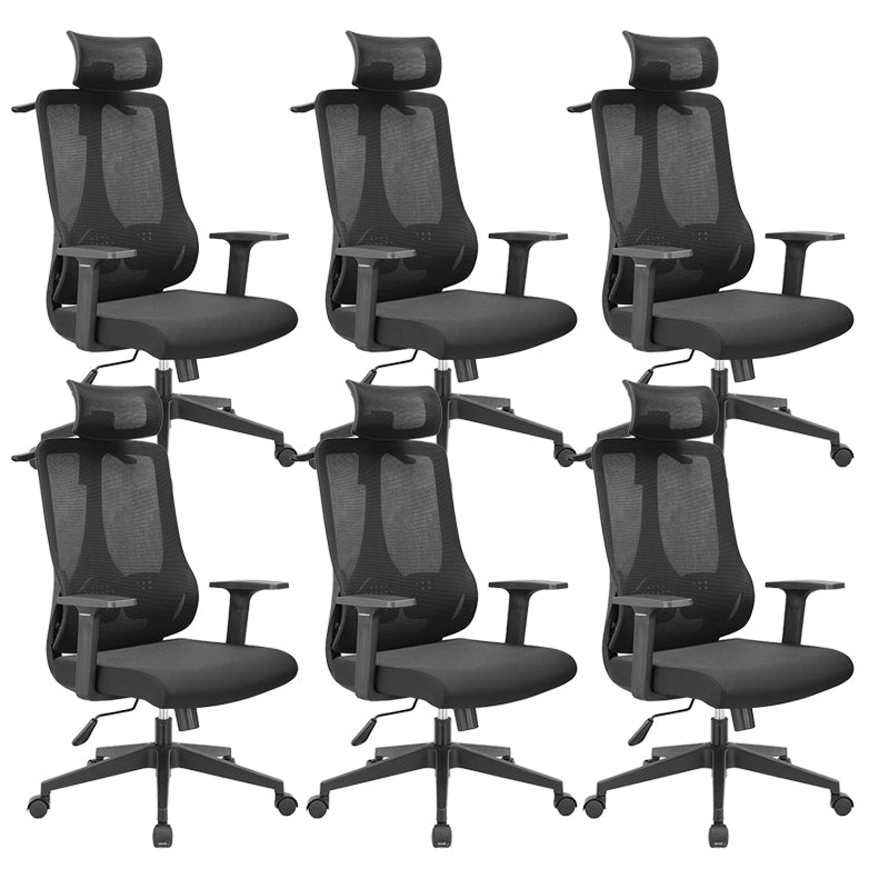 Fixed Arms Office Chair Microfiber Desk High Back Chair Breathable AirGrid Lumbar Support