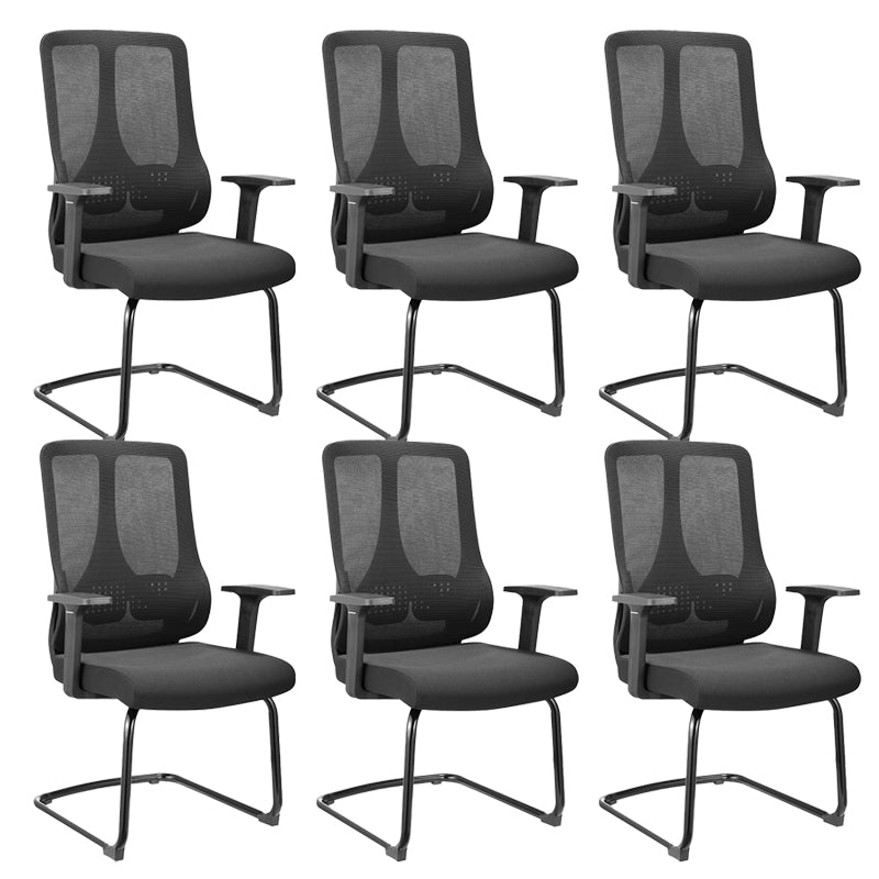 Fixed Arms Office Chair Microfiber Desk High Back Chair Breathable AirGrid Lumbar Support