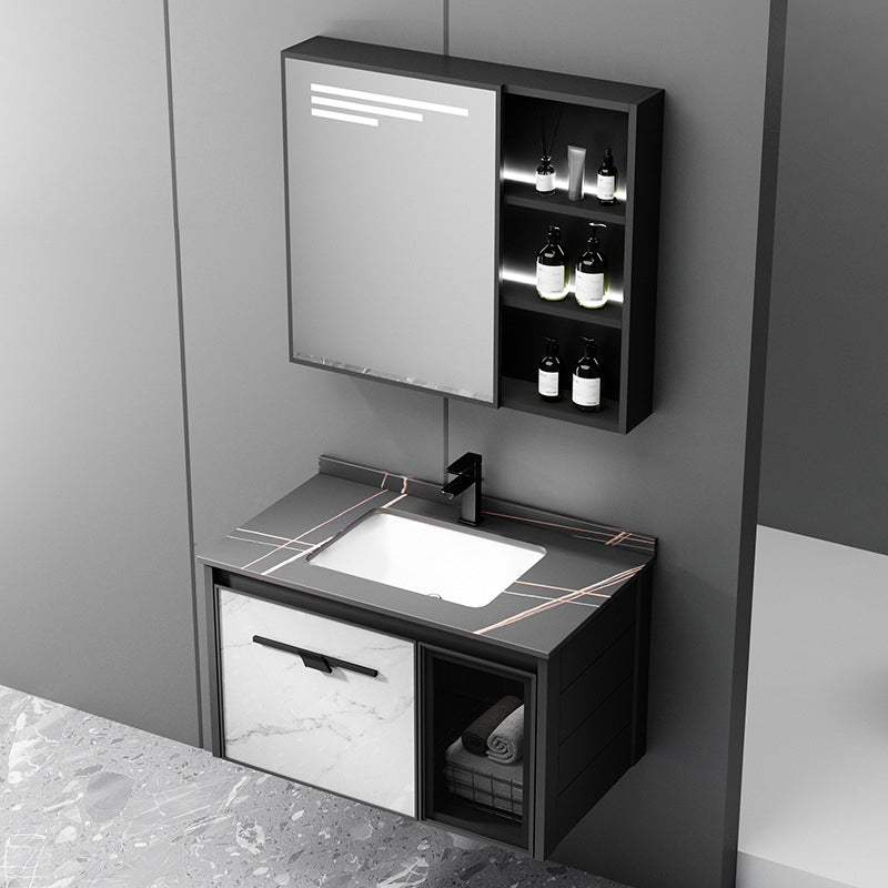 Modern Bathroom Vanity Set Aluminum Single-Sink Bathroom Vanity