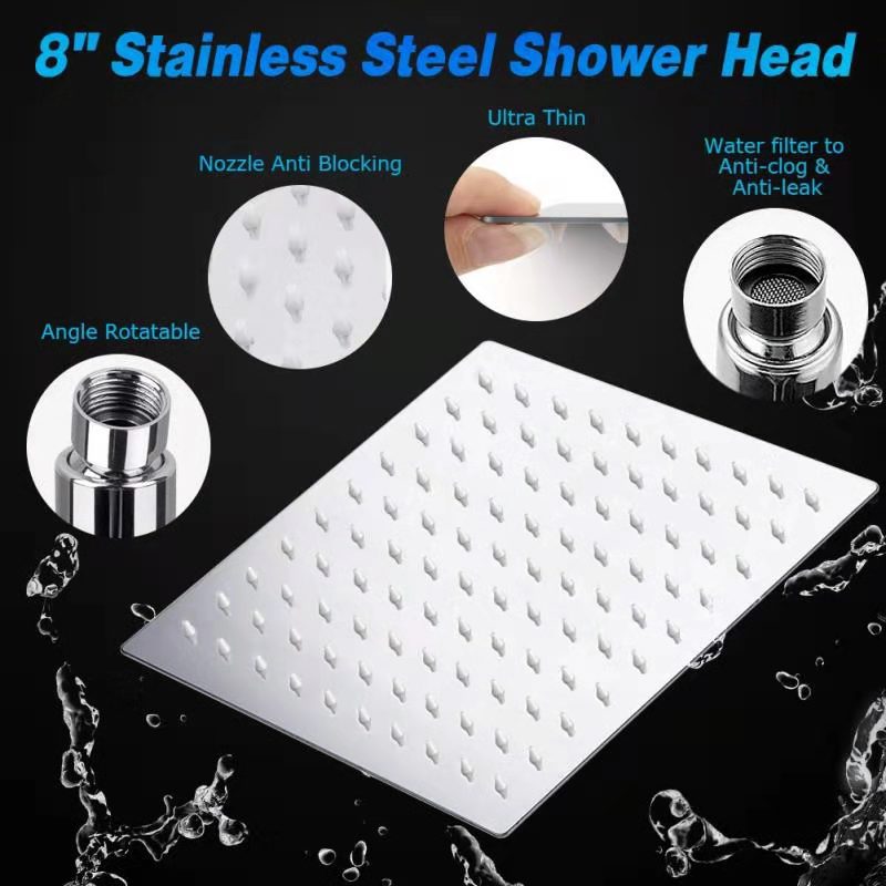 Traditional Dual Shower Head Square Wall Mounted Dual Shower