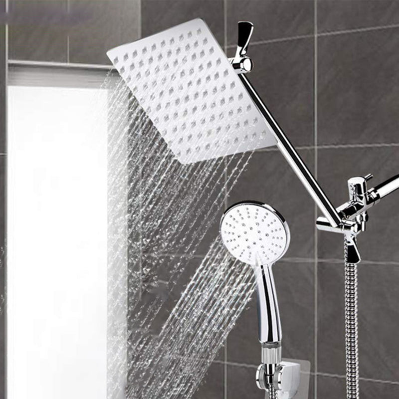 Square Dual Shower Head Traditional Wall Mounted Metal Dual Shower Head