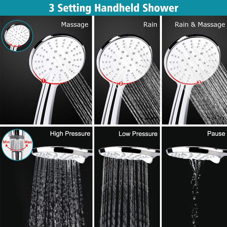 Square Dual Shower Head Traditional Wall Mounted Metal Dual Shower Head