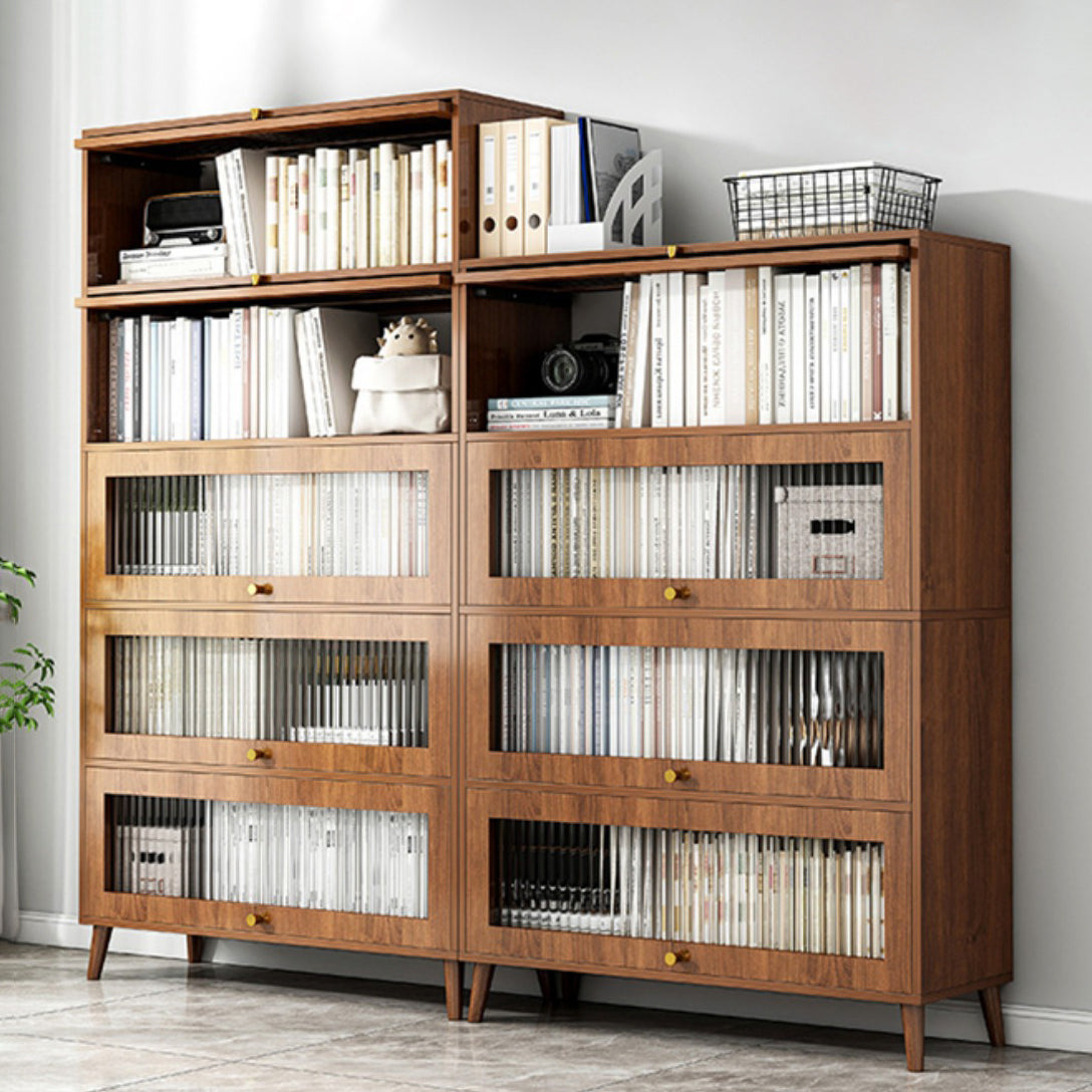 Modern Engineered Wood Credenza Kitchen Sideboard with Glass Door