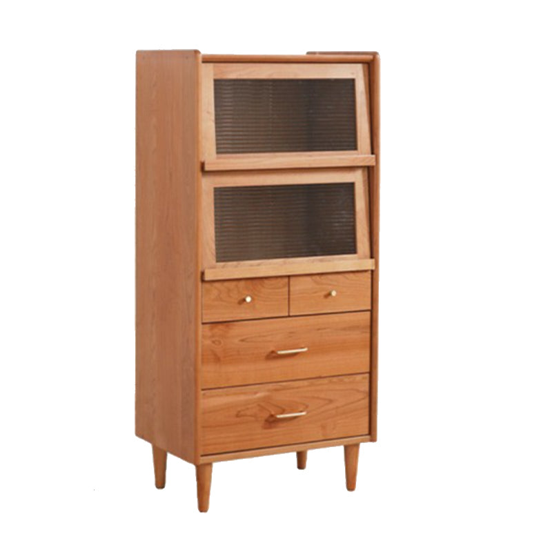 Modern Style Sideboard Cabinet Home Wooden Side Board with Glass Doors