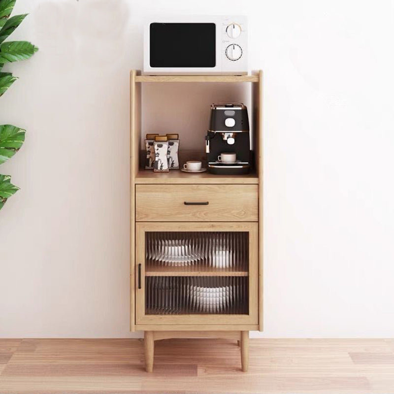 Wooden Home Sideboard Modern Open Side Board with Drawer and Cabinet