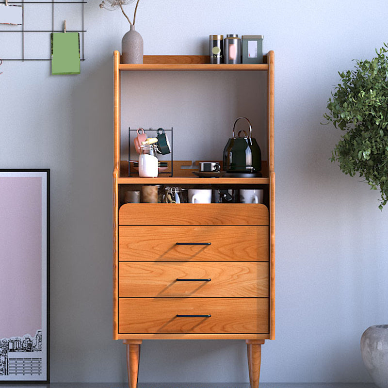 Brown Wooden Home Sideboard Modern Rectangular Side Board with Drawer