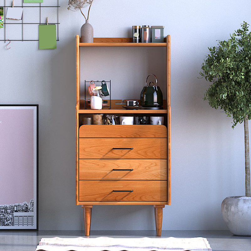 Brown Wooden Home Sideboard Modern Rectangular Side Board with Drawer