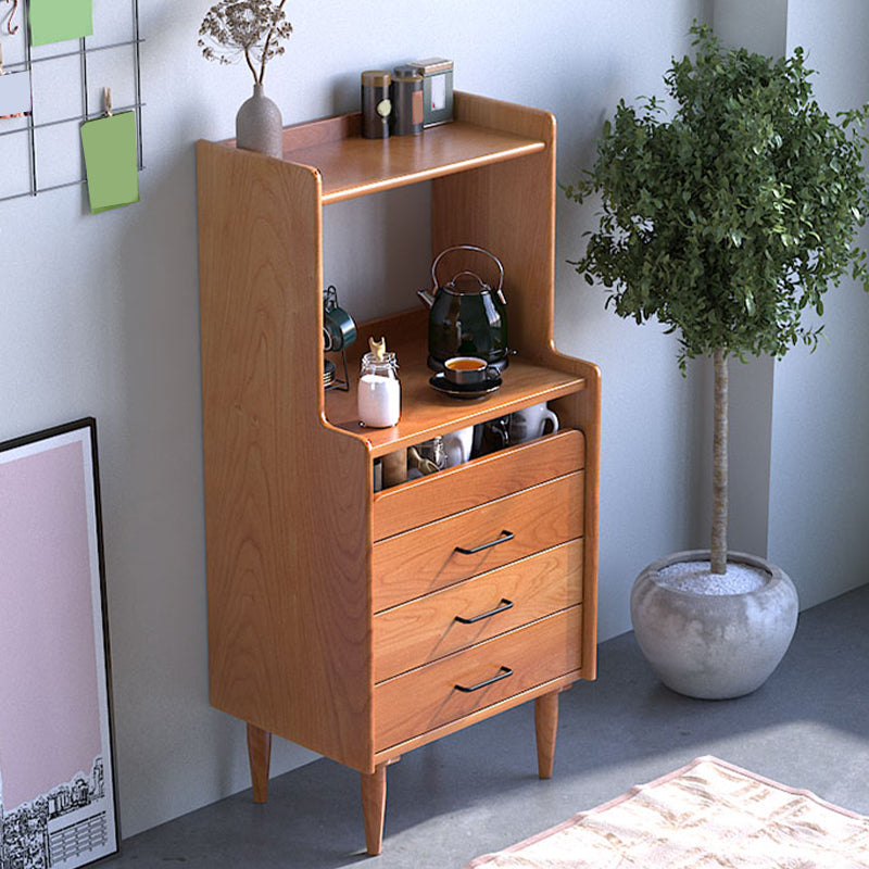 Brown Wooden Home Sideboard Modern Rectangular Side Board with Drawer