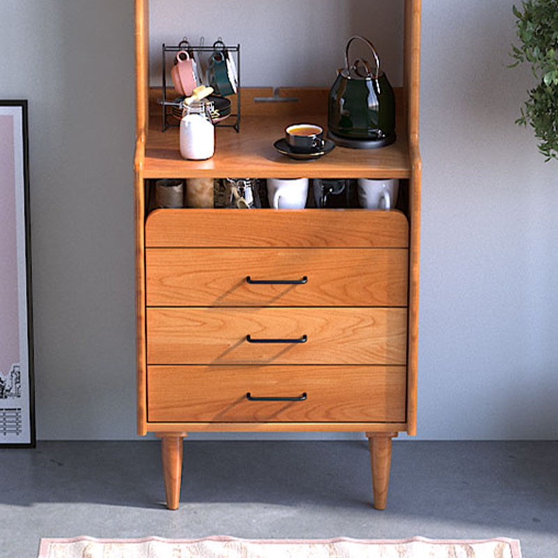 Brown Wooden Home Sideboard Modern Rectangular Side Board with Drawer