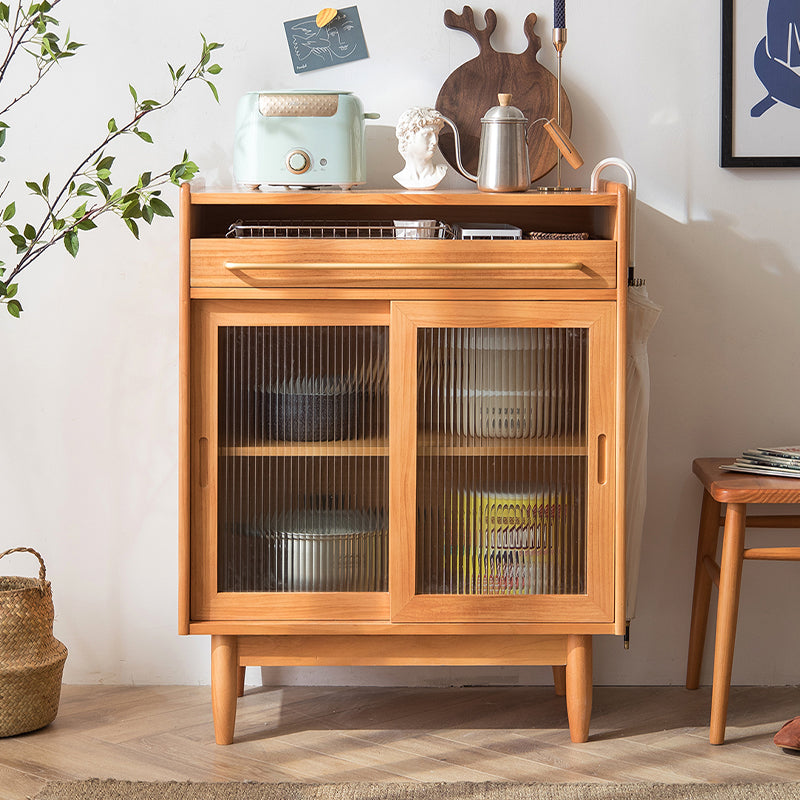 Wooden Home Sideboard Modern Rectangular Side Board with Sliding Door