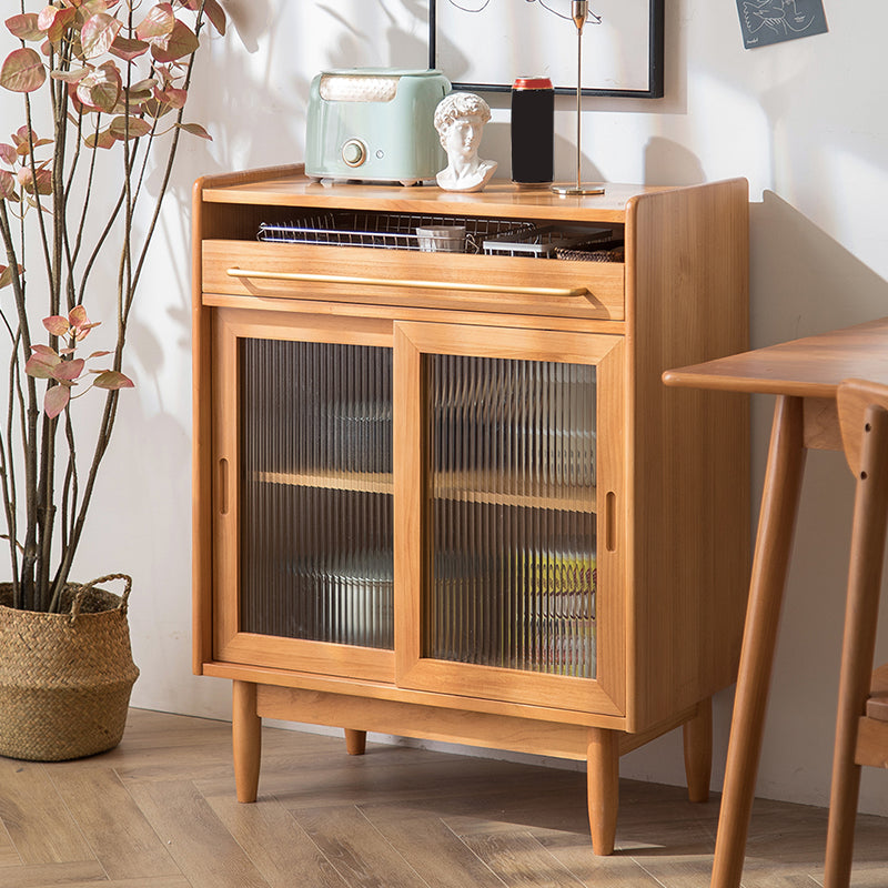 Wooden Home Sideboard Modern Rectangular Side Board with Sliding Door