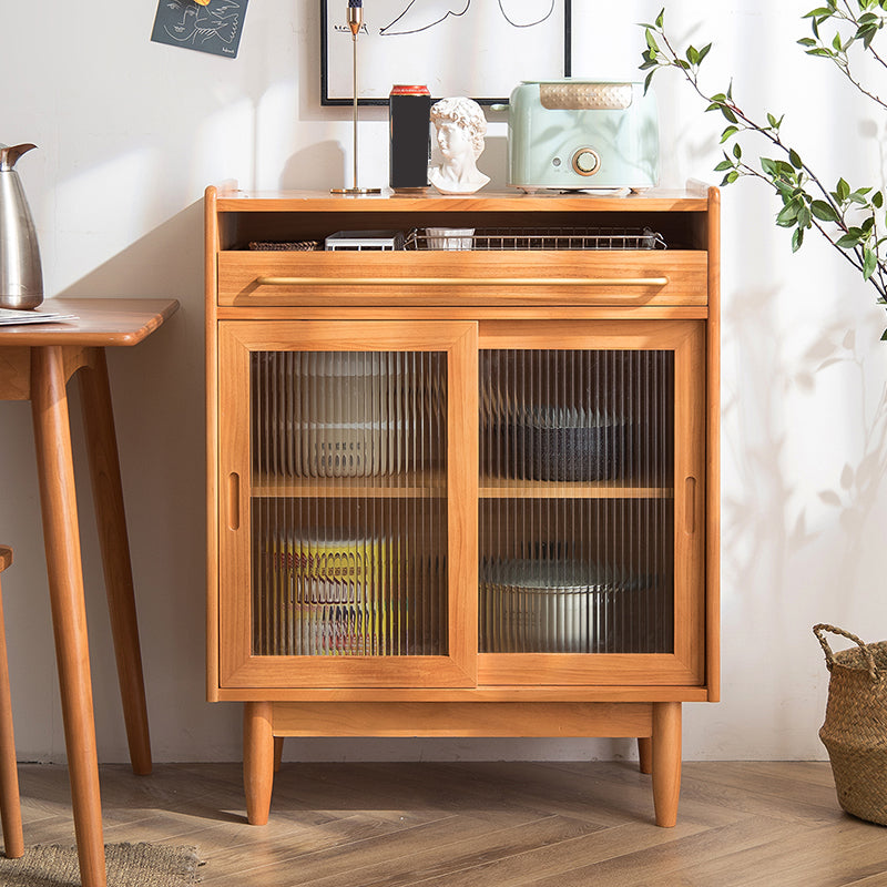 Wooden Home Sideboard Modern Rectangular Side Board with Sliding Door