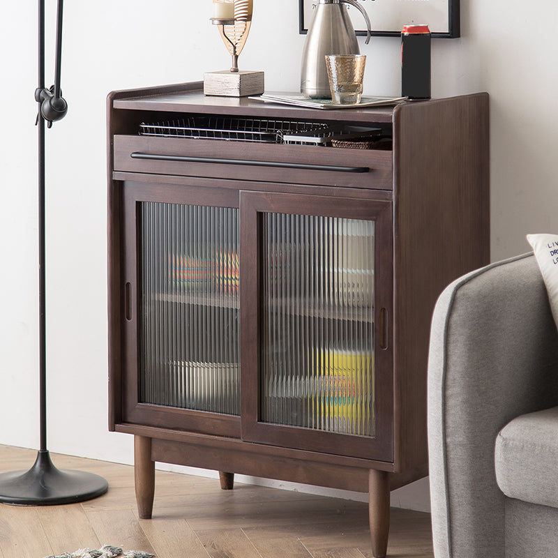 Wooden Home Sideboard Modern Rectangular Side Board with Sliding Door