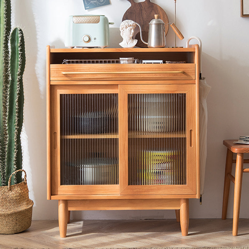 Wooden Home Sideboard Modern Rectangular Side Board with Sliding Door