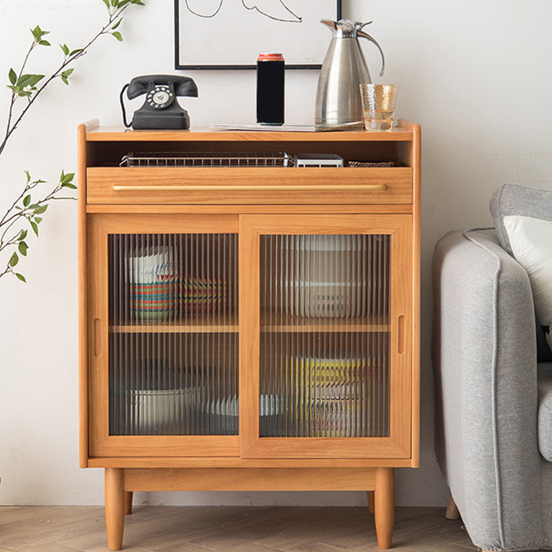 Wooden Home Sideboard Modern Rectangular Side Board with Sliding Door