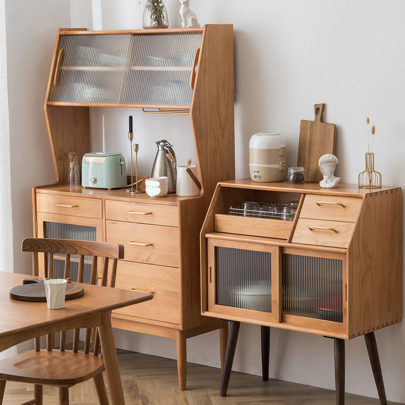 Wooden Side Board with Cabinets Modern Minimalist Living Room Buffet Sideboard