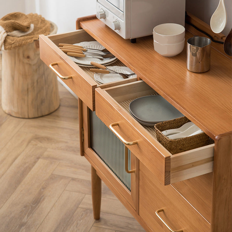 Wooden Side Board with Cabinets Modern Minimalist Living Room Buffet Sideboard