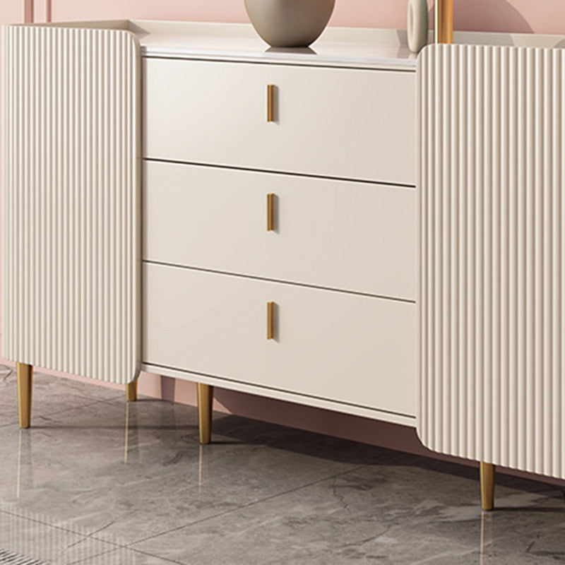 Luxury Rectangle Storage Sideboard Sintered Stone Sideboard Cabinet with Drawers and Doors