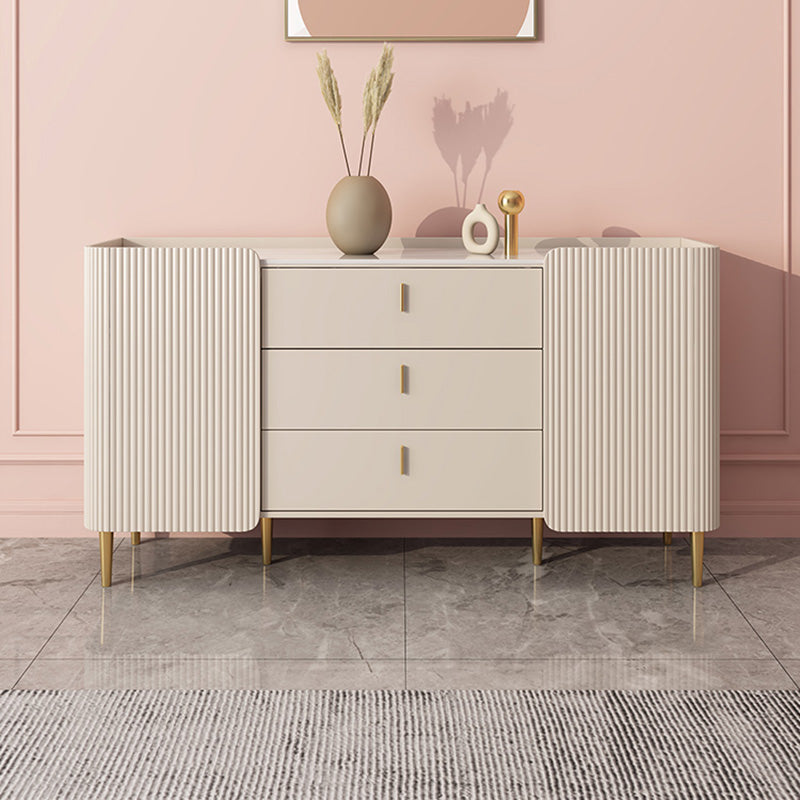 Luxury Rectangle Storage Sideboard Sintered Stone Sideboard Cabinet with Drawers and Doors