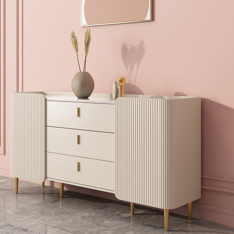 Luxury Rectangle Storage Sideboard Sintered Stone Sideboard Cabinet with Drawers and Doors