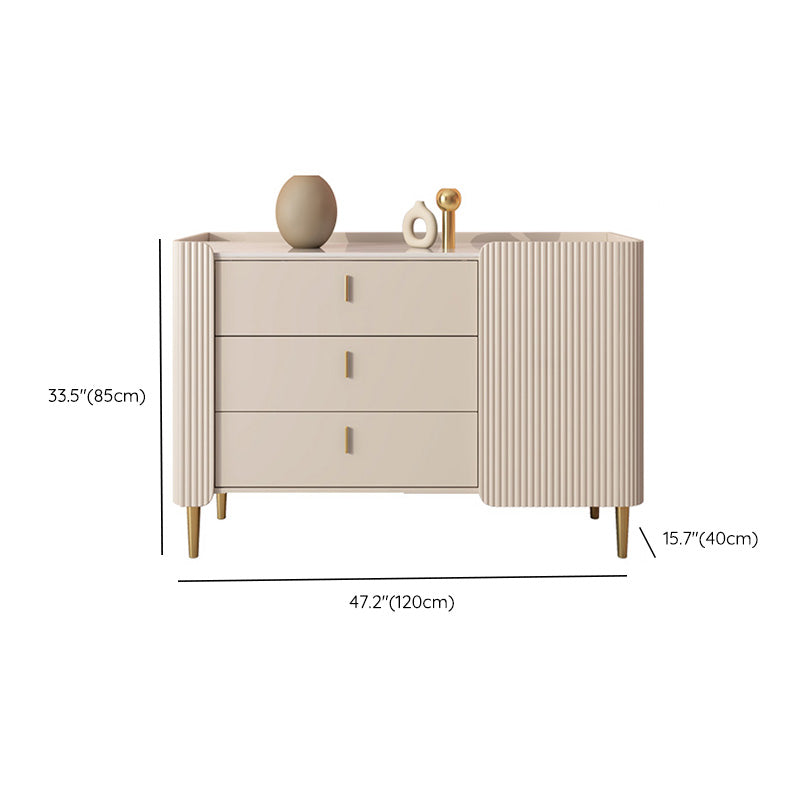 Luxury Rectangle Storage Sideboard Sintered Stone Sideboard Cabinet with Drawers and Doors