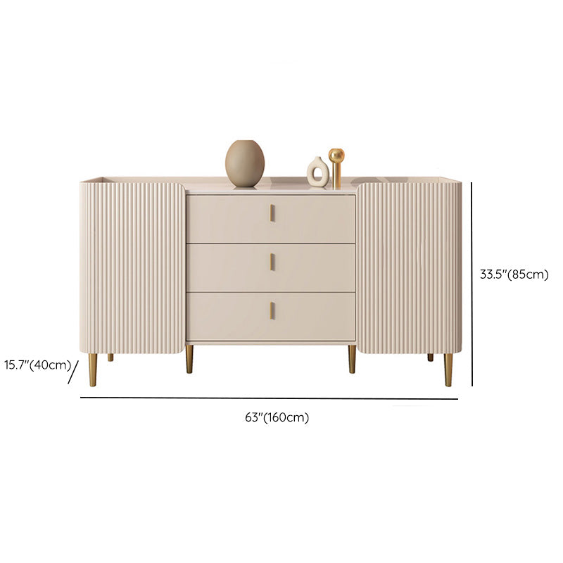 Luxury Rectangle Storage Sideboard Sintered Stone Sideboard Cabinet with Drawers and Doors