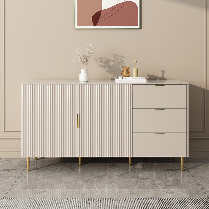 Rectangle Sintered Stone Sideboard Cabinet Luxury Storage Sideboard with Drawers and Doors