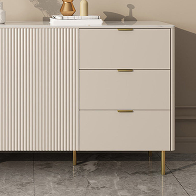 Rectangle Sintered Stone Sideboard Cabinet Luxury Storage Sideboard with Drawers and Doors