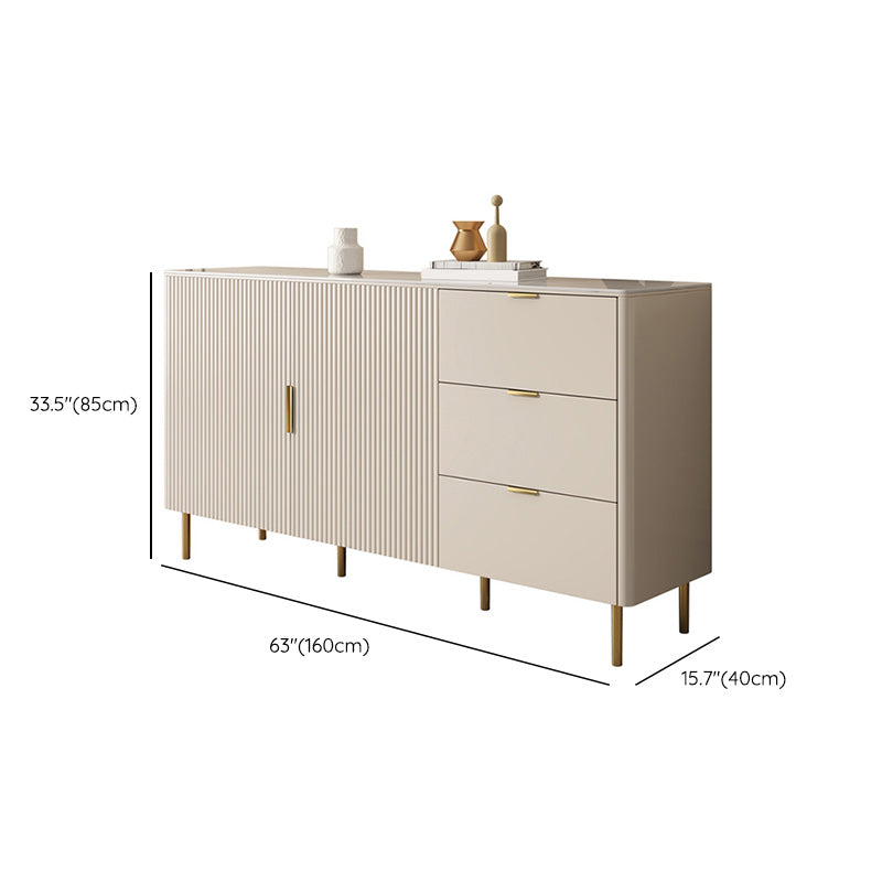 Rectangle Sintered Stone Sideboard Cabinet Luxury Storage Sideboard with Drawers and Doors