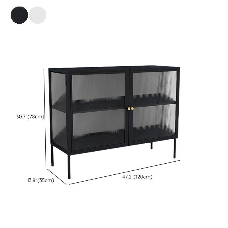 Contemporary Home Sideboard Rectangle Storage Sideboard with Glass Door