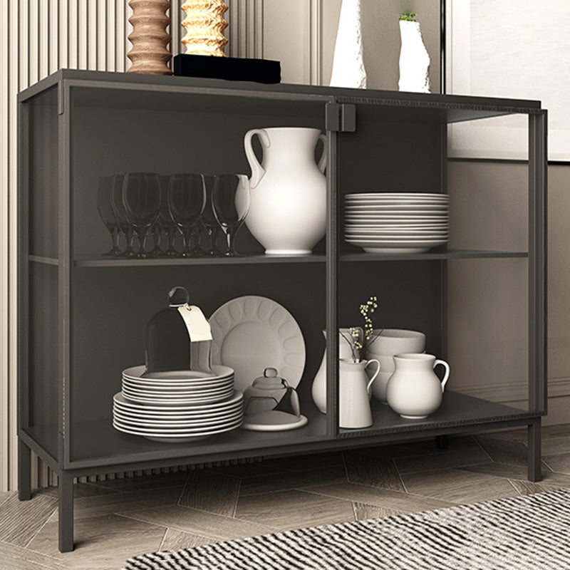 Modern Style Storage Sideboard Rectangle Dining Sideboard Glass Door