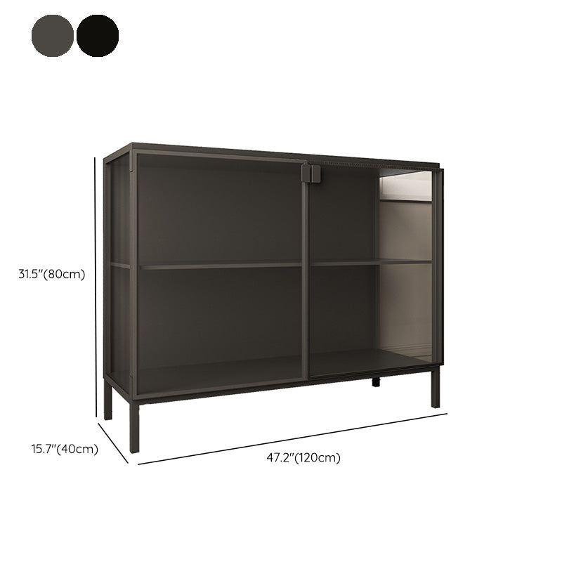 Modern Style Storage Sideboard Rectangle Dining Sideboard Glass Door