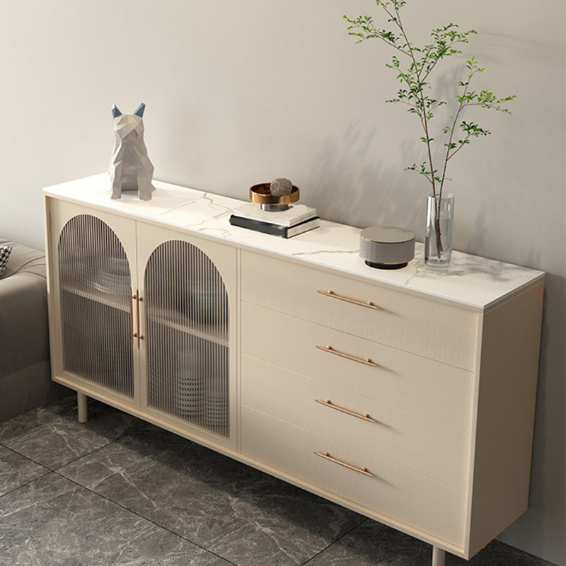 Luxury Style Side Board Sintered Stone Home Storage Sideboard with Drawers and Door