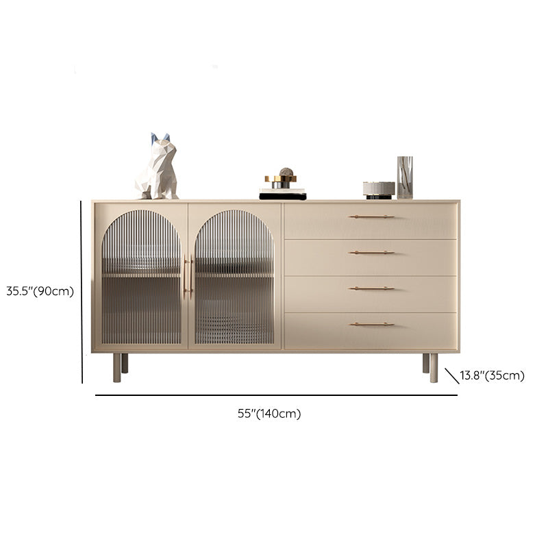 Luxury Style Side Board Sintered Stone Home Storage Sideboard with Drawers and Door