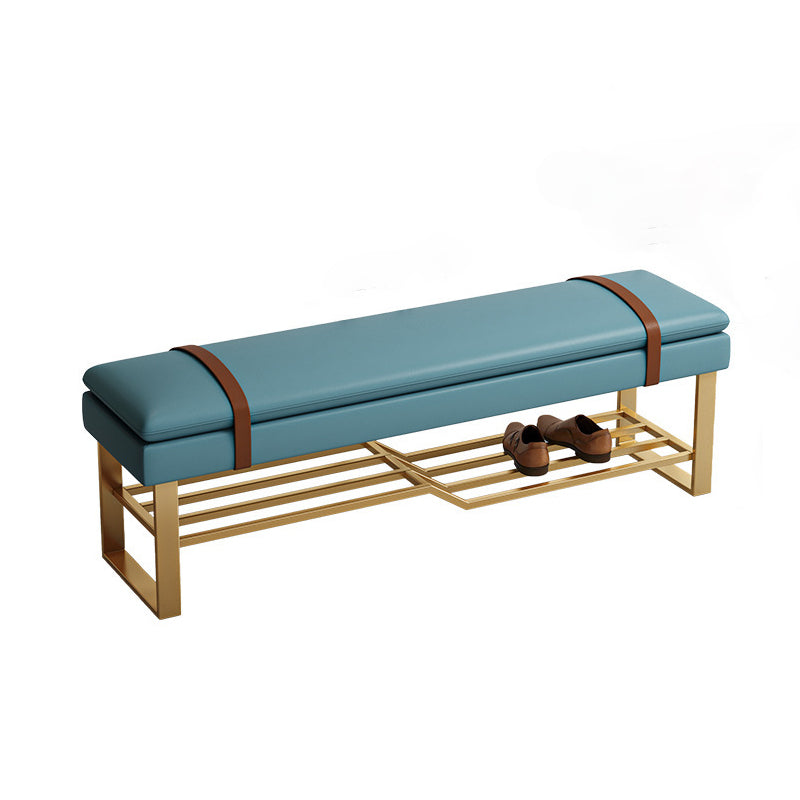 13.65-inch W Modern Entryway Bench Cushioned Seating Bench with Shoe Storage