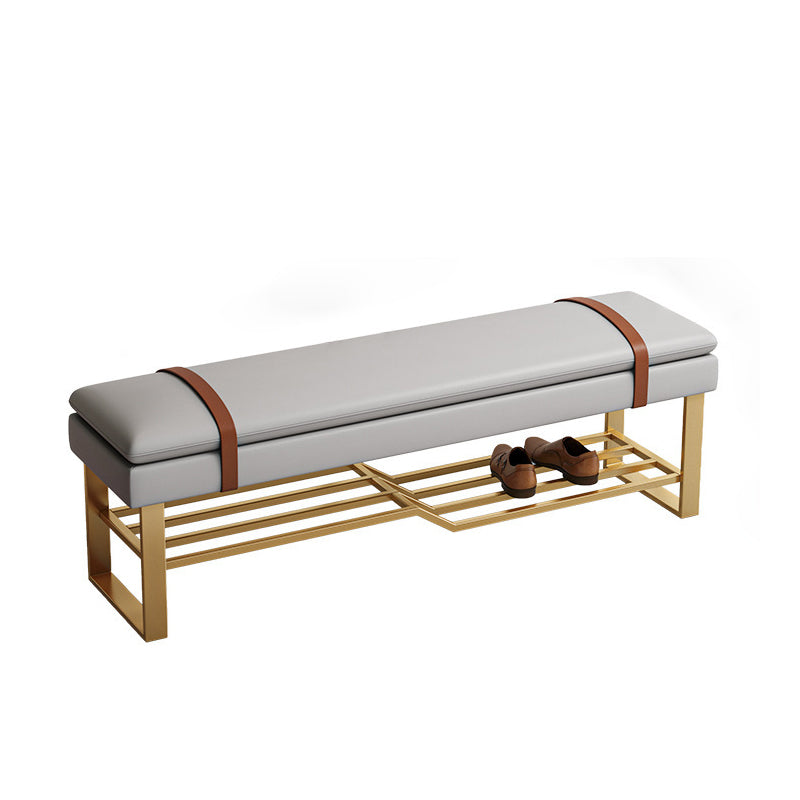 13.65-inch W Modern Entryway Bench Cushioned Seating Bench with Shoe Storage