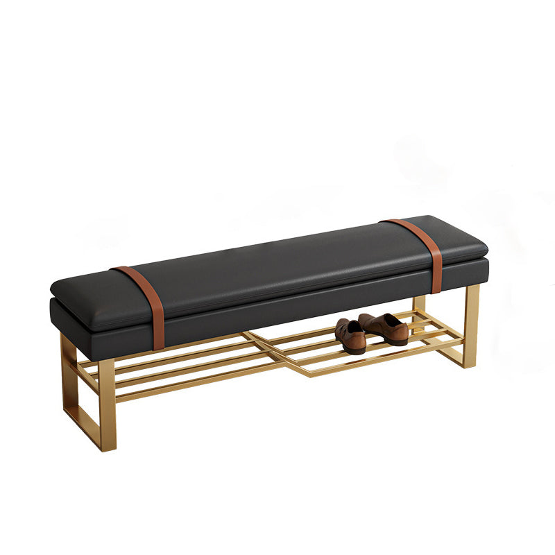 13.65-inch W Modern Entryway Bench Cushioned Seating Bench with Shoe Storage