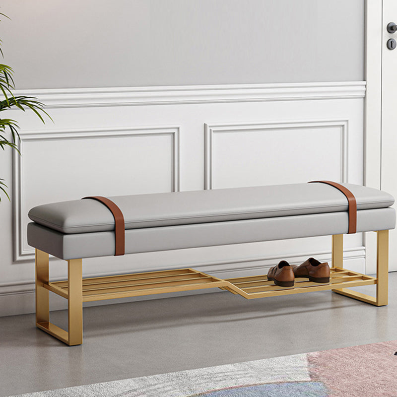 13.65-inch W Modern Entryway Bench Cushioned Seating Bench with Shoe Storage