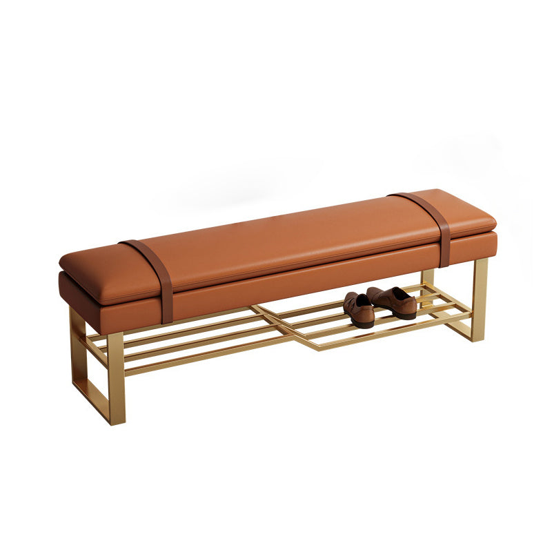 13.65-inch W Modern Entryway Bench Cushioned Seating Bench with Shoe Storage