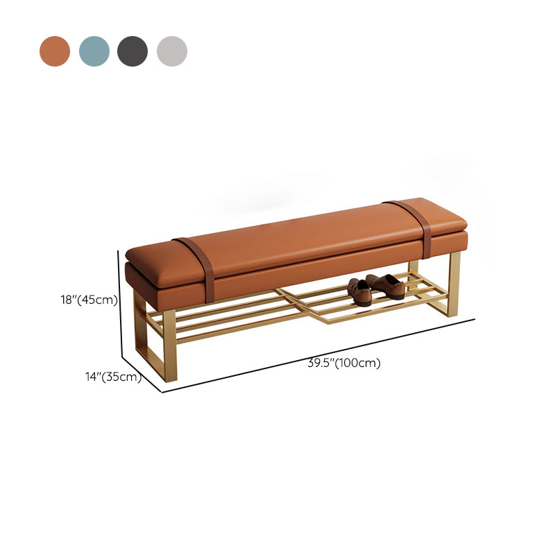 13.65-inch W Modern Entryway Bench Cushioned Seating Bench with Shoe Storage