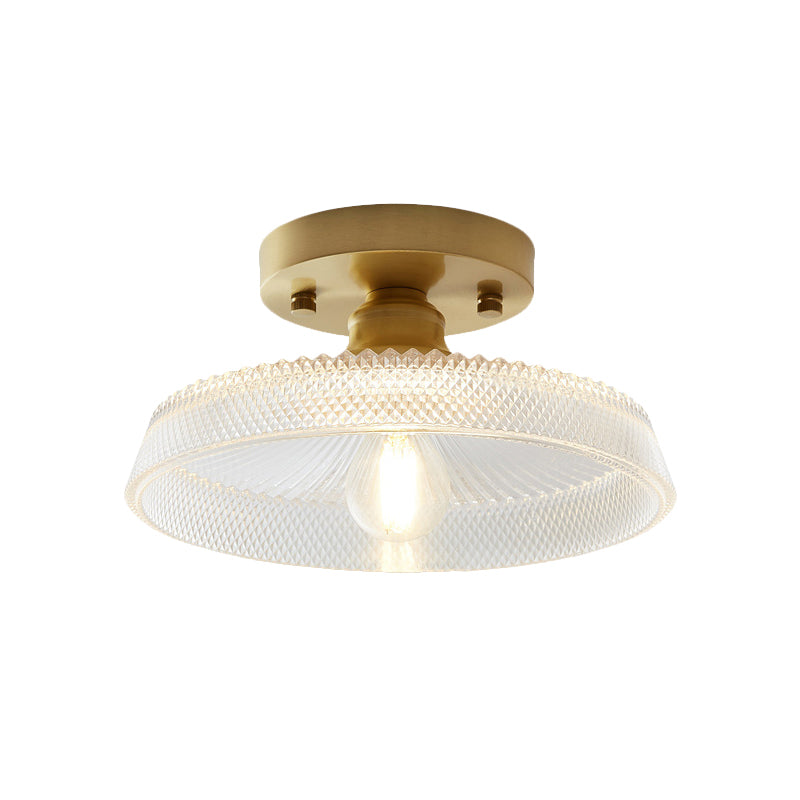 1 Lampada del soffitto leggero con ciotola/fienile/fiore shad vetro a testruzzo di vetro industriale semifulto