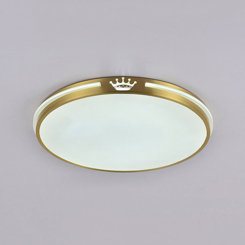 Modern Gold Flush Light Circle Ceiling Lighting with Brass for Bedroom