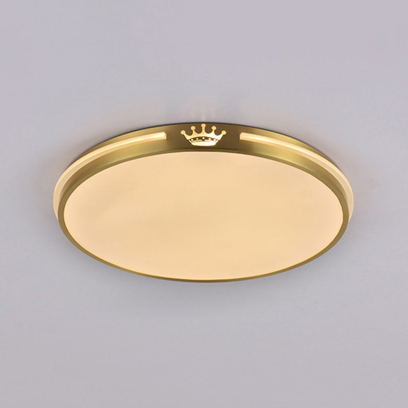 Modern Gold Flush Light Circle Ceiling Lighting with Brass for Bedroom