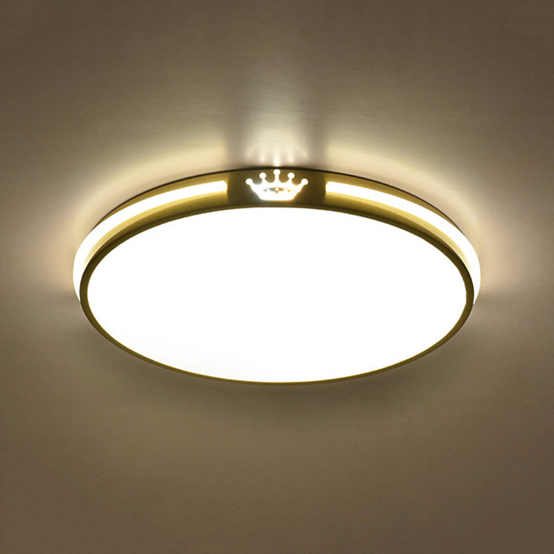 Modern Gold Flush Light Circle Ceiling Lighting with Brass for Bedroom