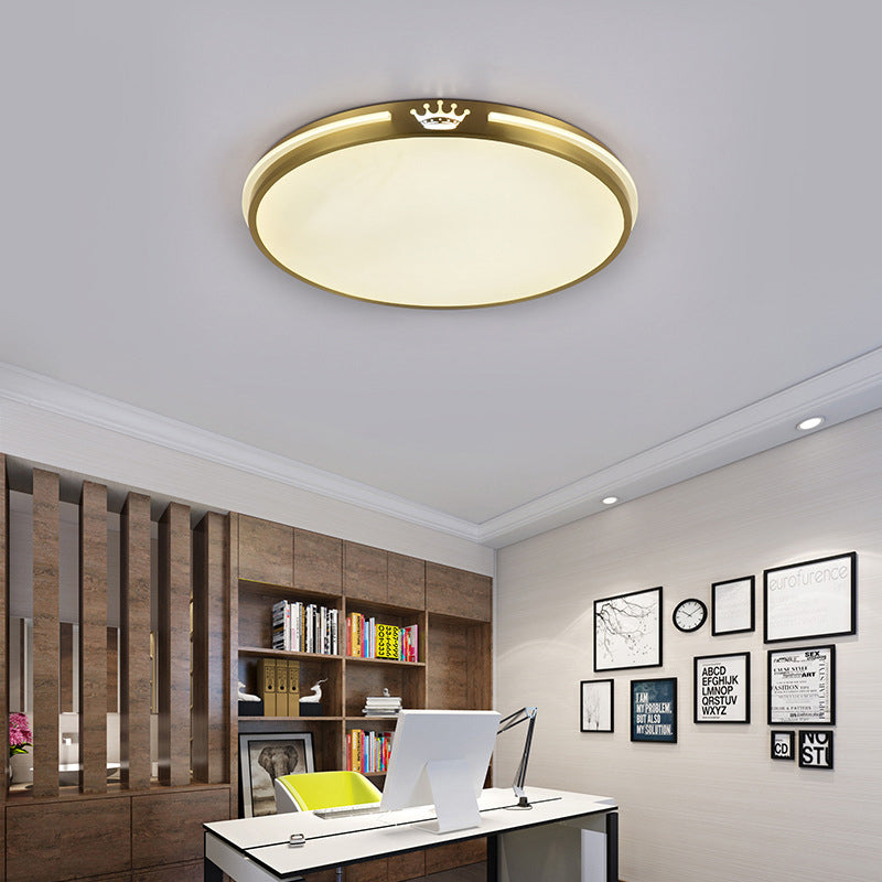 Modern Gold Flush Light Circle Ceiling Lighting with Brass for Bedroom