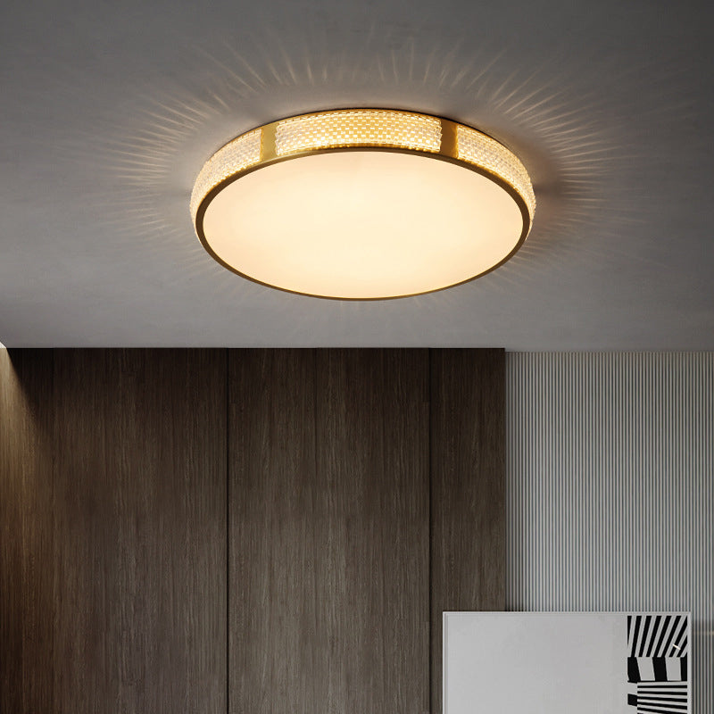 Contemporary Flush Light Brass and Acrylic Ceiling Lighting for Bedroom