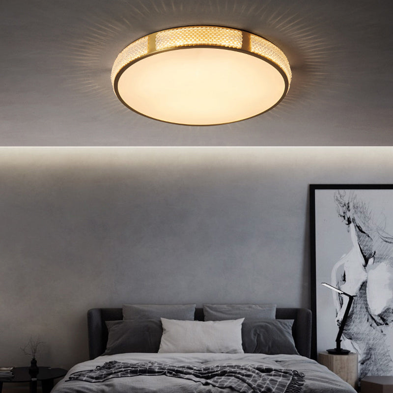 Contemporary Flush Light Brass and Acrylic Ceiling Lighting for Bedroom