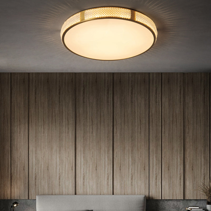 Contemporary Flush Light Brass and Acrylic Ceiling Lighting for Bedroom