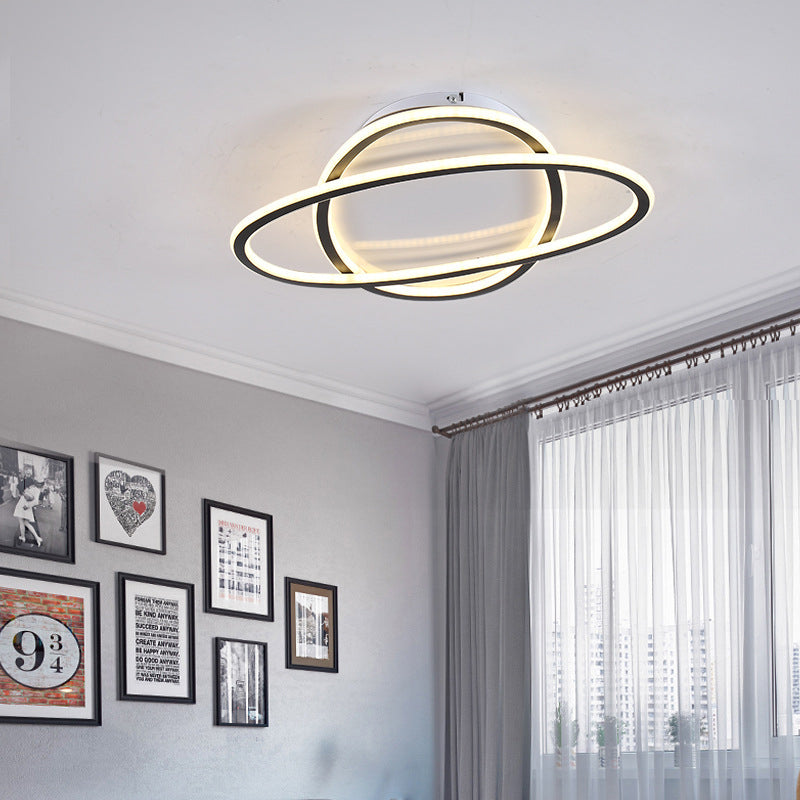 Metal 2-Light Ceiling Lamp Contemporary Flush Light for Bedroom